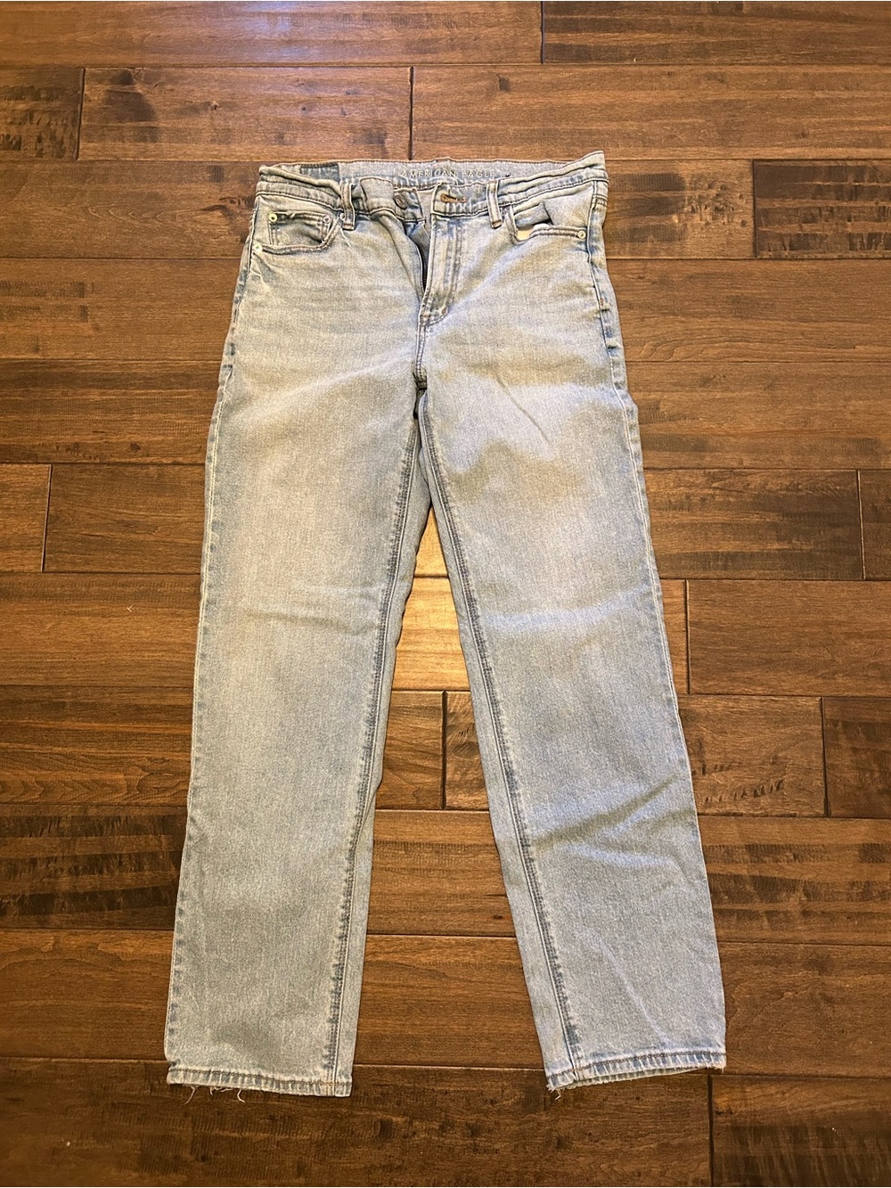 American Eagle Outfitters Light Blue Straight-Leg Jeans
